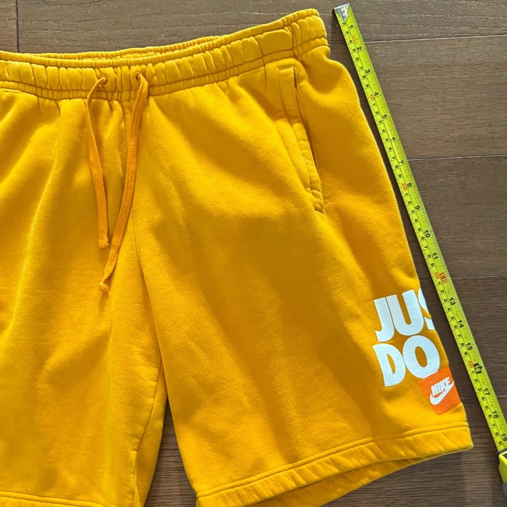 Nike Men's Bright Yellow 'Just Do It' Fleece Athletic Shorts